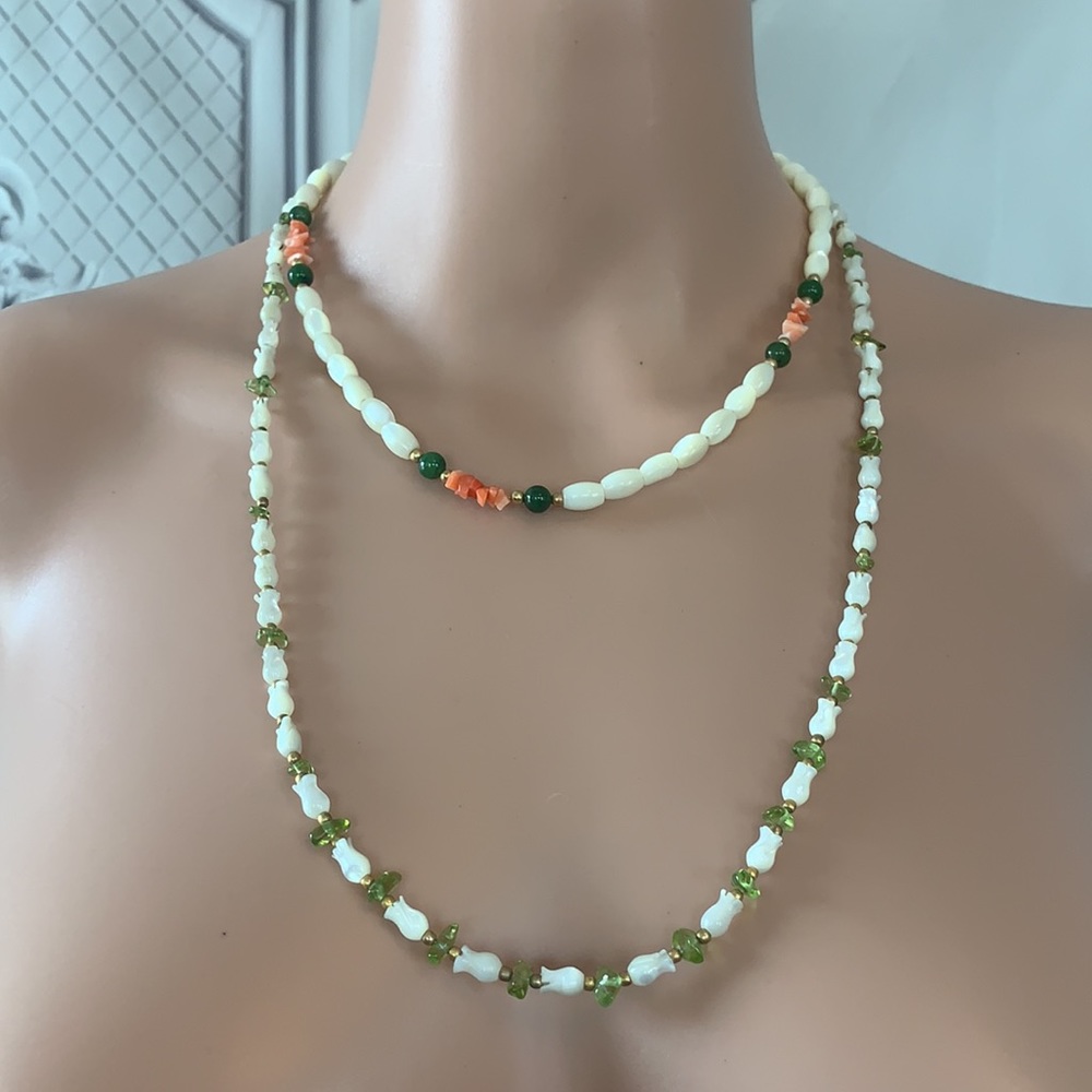 Vintage 1930’s Czech bead barrel clasp necklaces